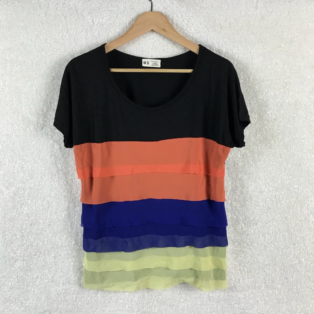 MS Color Block Fluttery Top, No Size, Worn Once